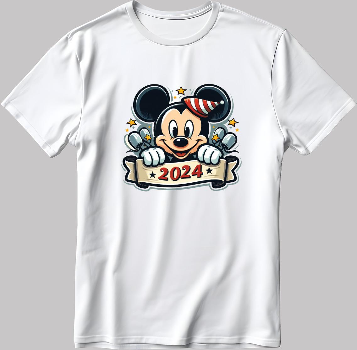 Disney Characters Short Sleeve White-Black Men s / Women N611 L