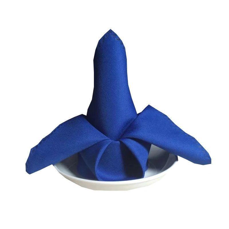 Plain Red Napkin Cloth for Hotels, Cafes, and Western Restaurants - Multipurpose Folded Flower Design