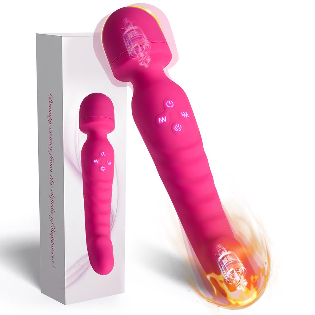 G Spot Vibrator Female Clitoral Stimulator AV Magic Wand Dildo Waterproof Heating Wand Massager for women and Couples