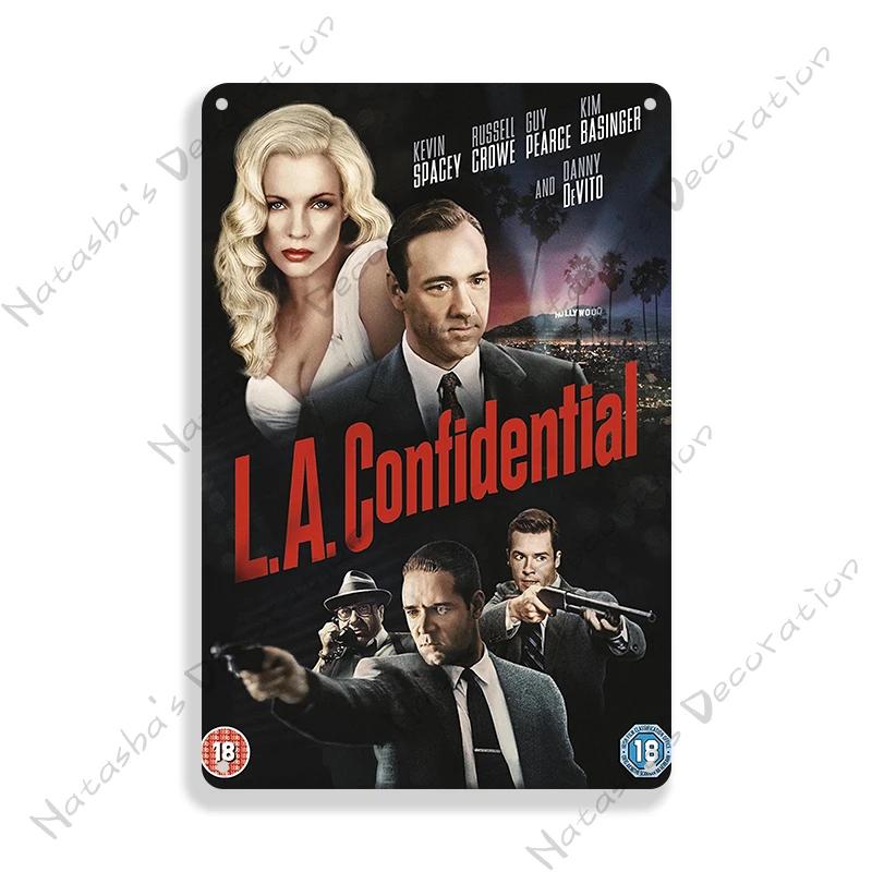 Classic Movie Sign L.A. Confidential Retro Meta Sign Rusty Metal Poster Home Bar Pub Decorative Sign Wall Decoration Wall Decor
