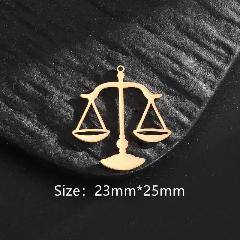 

10pcs/lot Stainless Steel Justice Balance Charm Pendant Charms For Jewelry Making Necklace Handmade Charms Accessories золотой