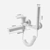 White Bathroom Shower Shower Set Brass Wall Mounted Handheld Hot&Cold Shower Faucet Bathtub Swivel Spout Shower Tap Double Hole