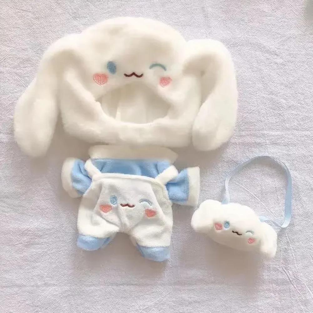 

Diy Sanrios Cinnamoroll Kawaii Plush Doll Clothes for 20Cm Figure Anime Cute Hood Hat Bag Overalls Stuffed Clothing Children Toy 20cm doll clothing