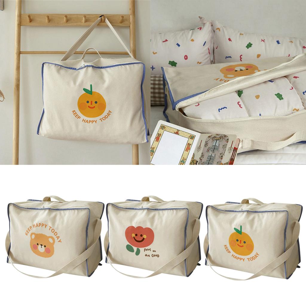 Cartoon Large Capacity Cotton Quilt Bag Kindergarten Cotton Quilt Storage Bag Pattern Cotton Storage Pouch for Nursery
