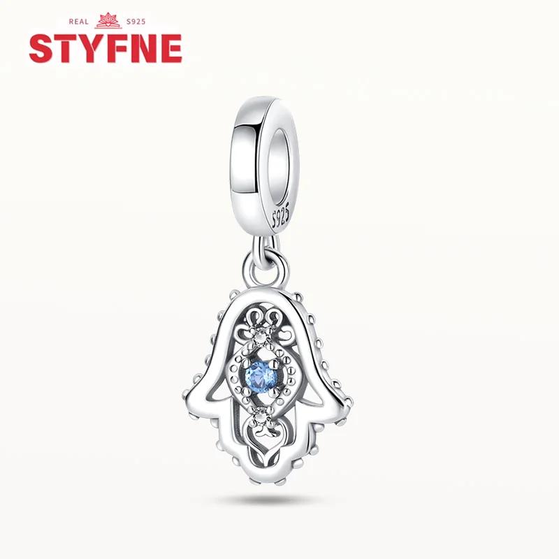 Kupfer Hamsa Hand Böser Blick Anhänger Farbige Perlen Anhänger Kompatibel mit Original Armbändern DIY Basteln Feines Schmuckstück Geschenke Damen