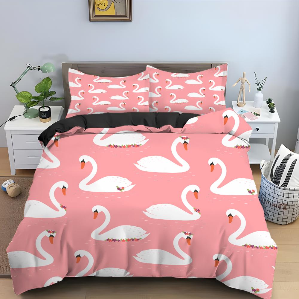 Love Heart Pattern King Queen Duvet Cover Women Heart-shaped Print Bedding Set Red Black Quilt Cover Polyester Comforter Cover