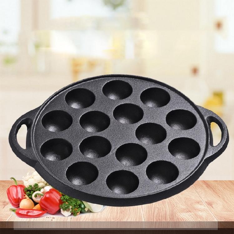 Multipurpose 26x26cm Cast Iron Pancakes Pan Takoyaki Cooking Escargot Plate For Street Food Business Or Family Gathering
