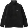 Heart Letter Pattern Embroidered Reversible Stand Collar Drop Shoulder Fleece Jacket Men Jackets Black CHXJKA242008N-BKX