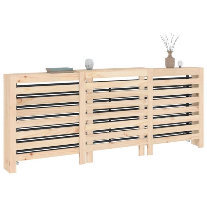 822611 vidaXL Cache-radiateur 210x21x85 cm Bois massif de pin