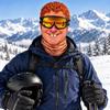 Zimowa czapka z szalikiem narciarska męska z zabawnym wzorem 3D, ciepła czapka z szalikiem na narty, snowboard