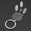 Top Dream Catcher Tone Keychain Silver Ring Feather Tassels Keyring