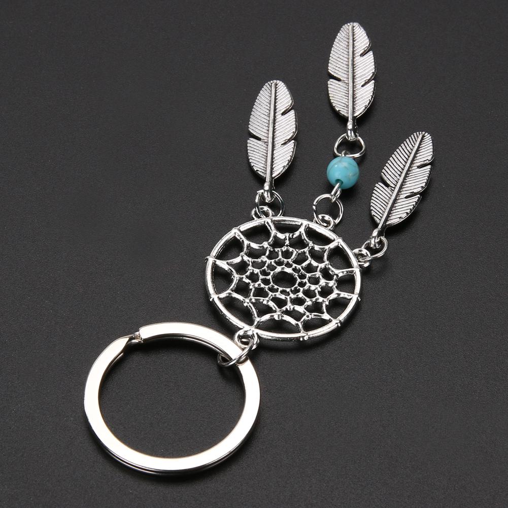 Top Dream Catcher Tone Keychain Silver Ring Feather Tassels Keyring