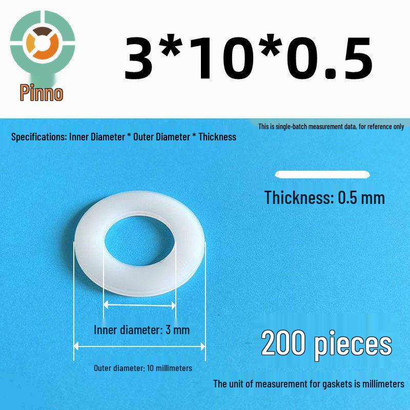 Thickened Nylon Plastic Flat Washer: Hard Plastic Gasket M2-M16