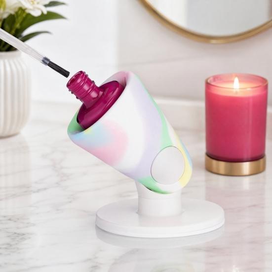 Nostalgie Hinge Untippable Nail Polish Bottle Holder, Anti-Spill Tilted Stand, Display Rack for Home, Salon