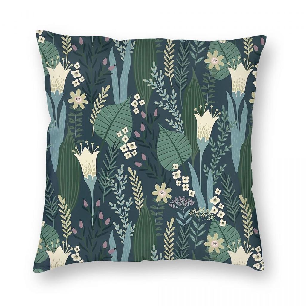 Evening Lily And Wildflower Pillowcase Polyester Linen Velvet Creative Zip Decor Throw Pillow Case Bed Cushion Cover