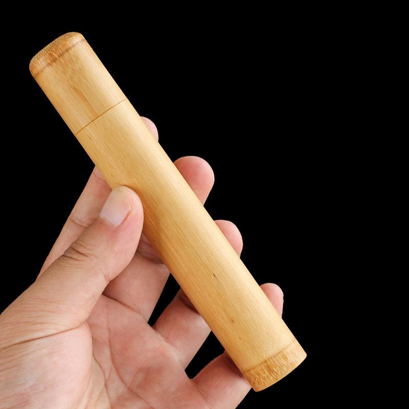Portable Bamboo Cigar Humidor: Carbonized Tube, Moisture-Proof, Travel-Ready Storage Box