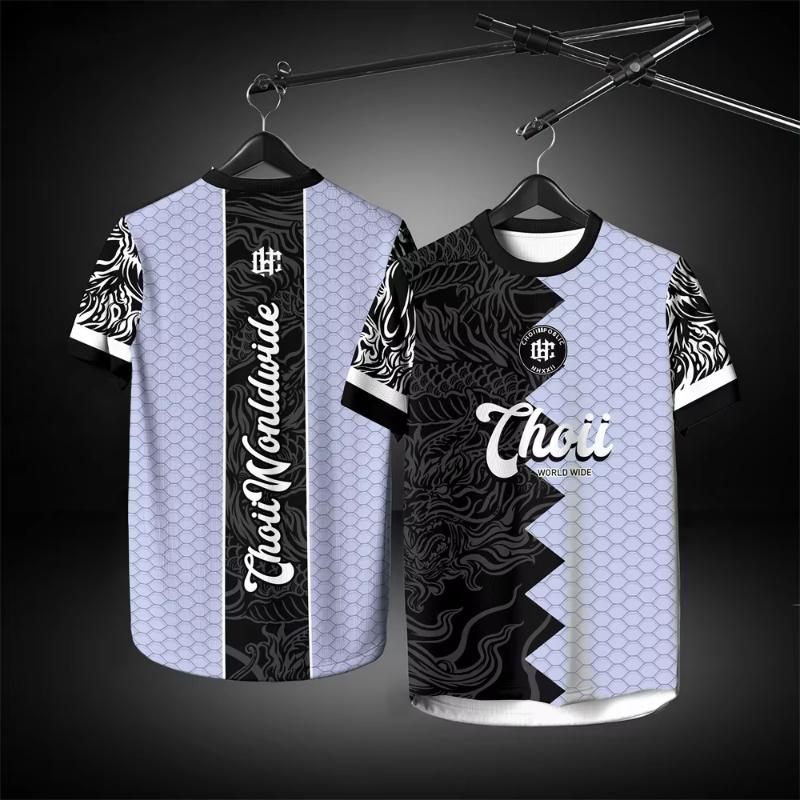 Summer Men's T Shirt Fashion Sport Wear Casual Short Sleeve Soccer Tops Loose Trendy Male Oversized Clothing