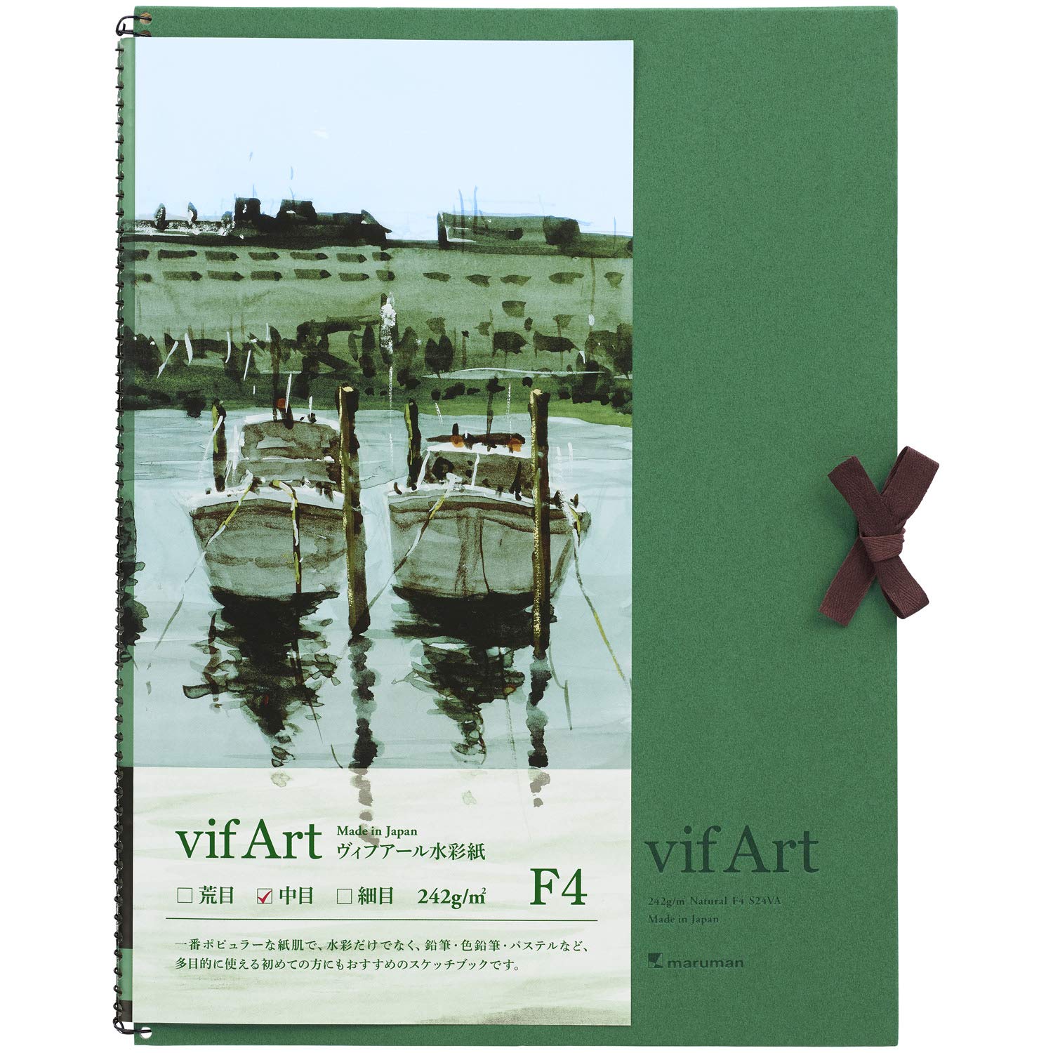 

Maruman Sketchbook F4 Vif-Art Watercolor Paper, Medium Grain, 15 Sheets, S24VA