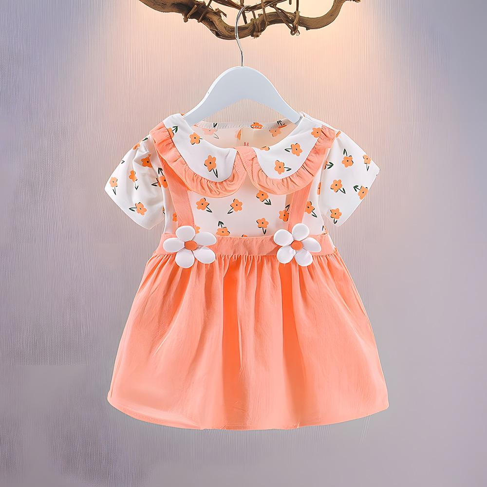 Summer Baby Girl's Fashion Floral Dress Sweet Doll Collar Princess Dress