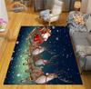 Christmas Rug  Santa Playroom and Bedroom Plush Carpet Non-slip  Soft Play Mat Bed Area Rug Parlor Decor