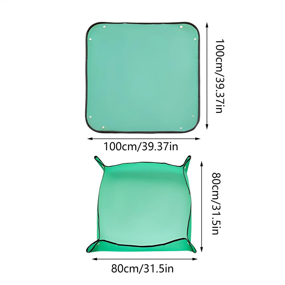 

Repotting Mat for Indoor Plants 1x1m Waterproof Leak Proof Foldable Repotting Mat Kit for Women Men Home Planting Pruning зелений