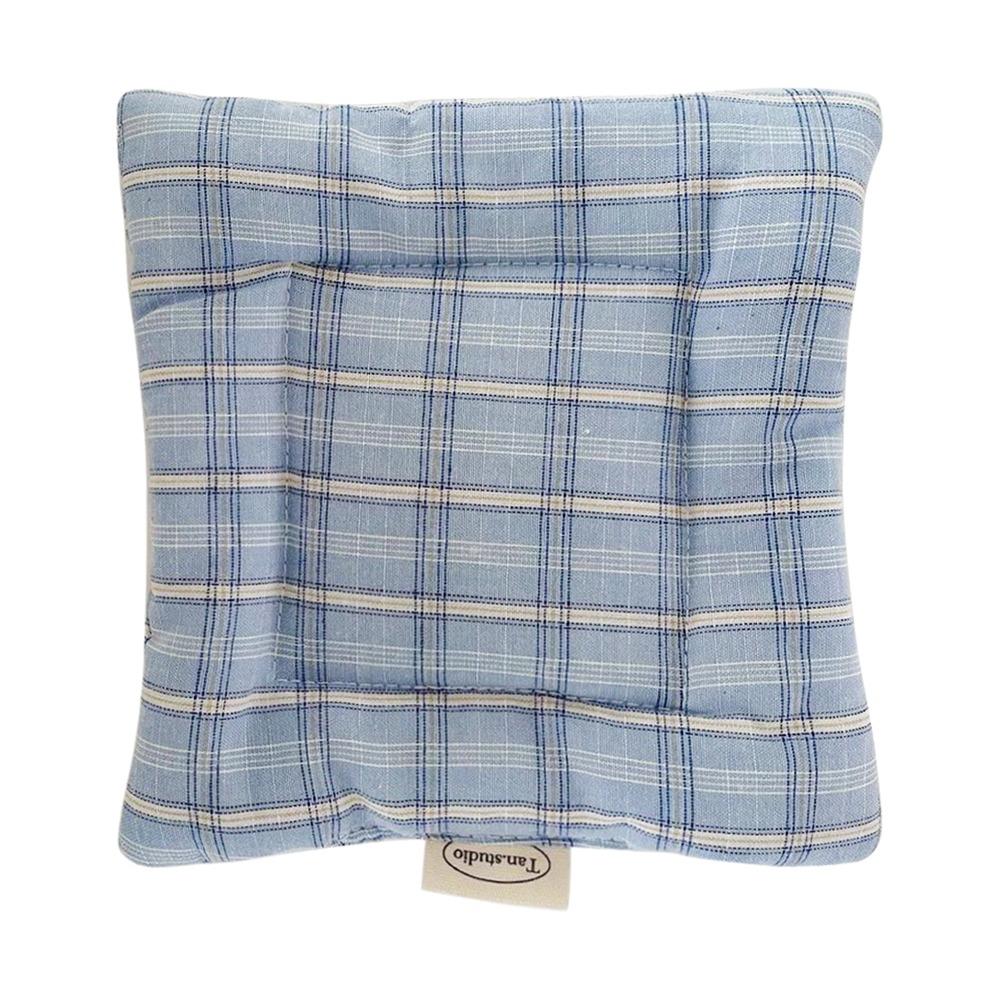 Vintage Hand Made Coaster Korean Style Checked Pattern Cotton Coaster Aesthetic Design Soft Placemats Kitchen Accessory