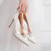 Fashion 2024 Spring and Autumn New Fashion Pointed Leather Face Pearl Solid Fine Heel Outwear High Heel Single Shoes Shallow Toe Shoes