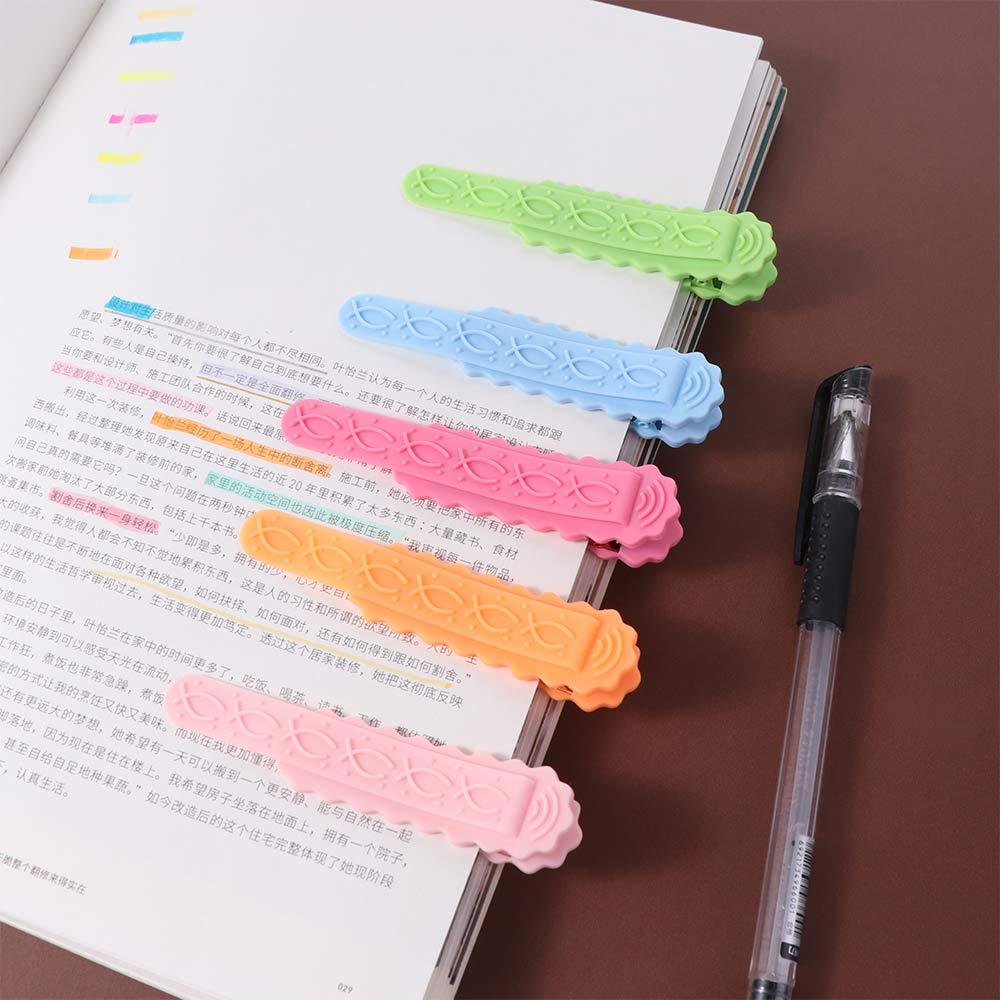 

2pcs Silicone Silicone Bookmark Clip Multi-color Corner Page Marker Book Reading Sorter Business style E