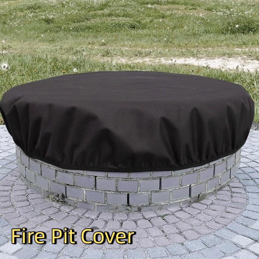 600D Oxford Fire Pit Cover Weather Resistant Protective Cover Built-in Stone Firepits