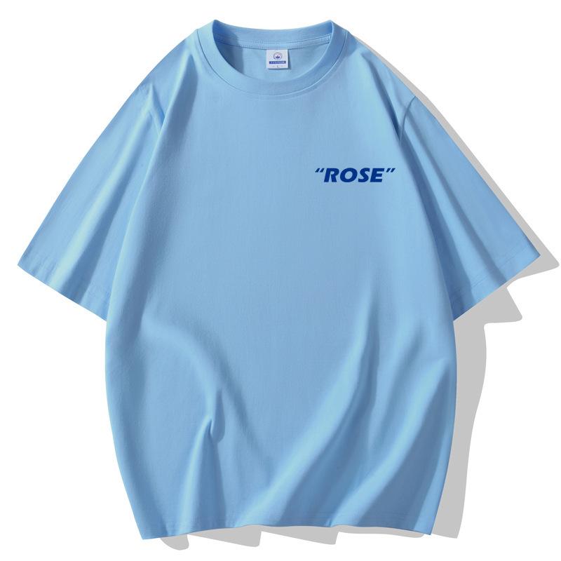 Rose Mens Short Sleeves Loose T-shirt 100% Cotton Casual Tee Size S-5XL
