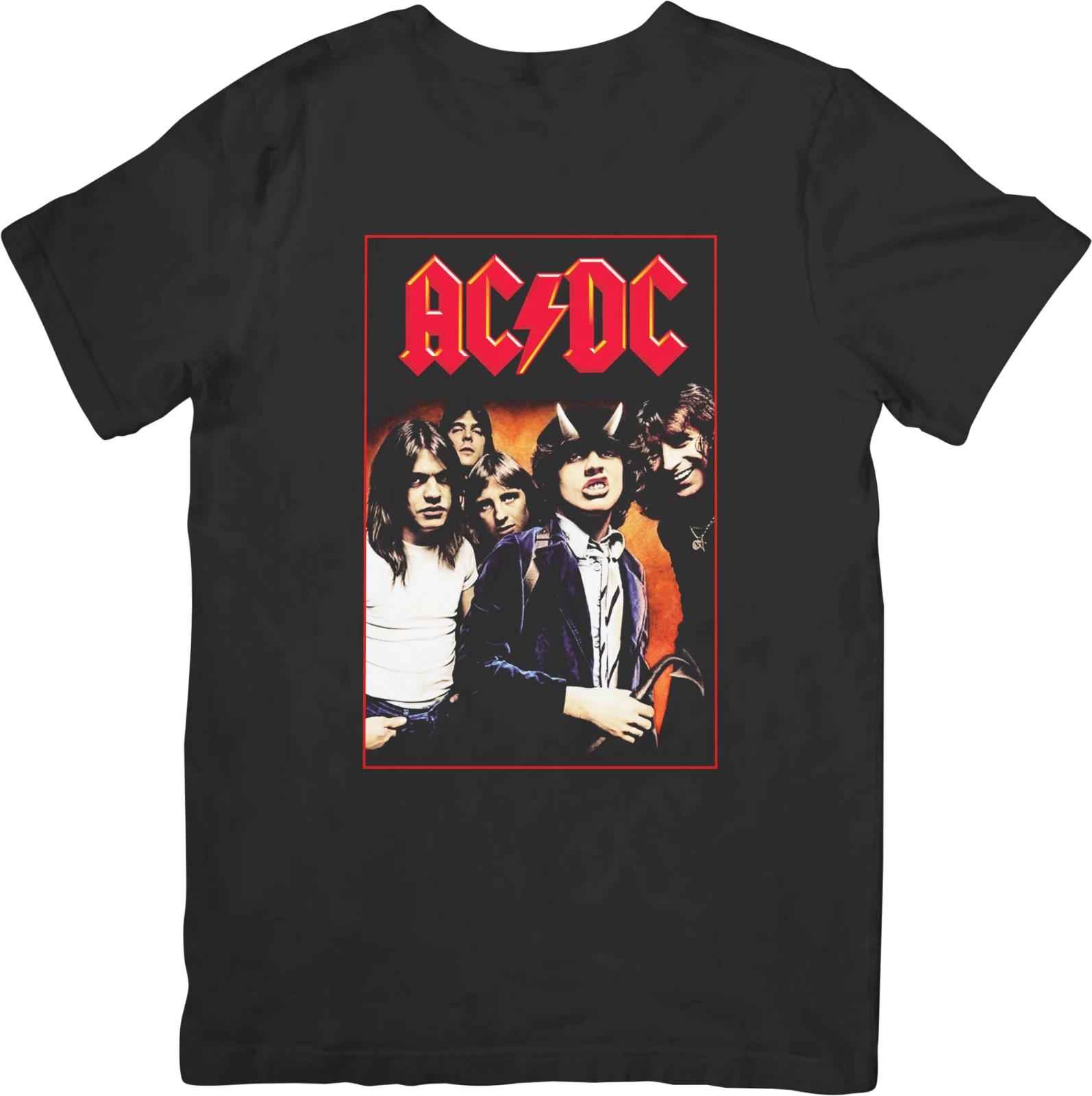 

AC/DC Музыка Унисекс Крой для Мужчин и Женщин Качественная Хлопковая Футболка Черная S