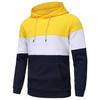 Large Size Men's Hooded Pullovers Checkered Color Blocking Sweatshirt Retro Jacquard Casual Sports Hoodie for Men