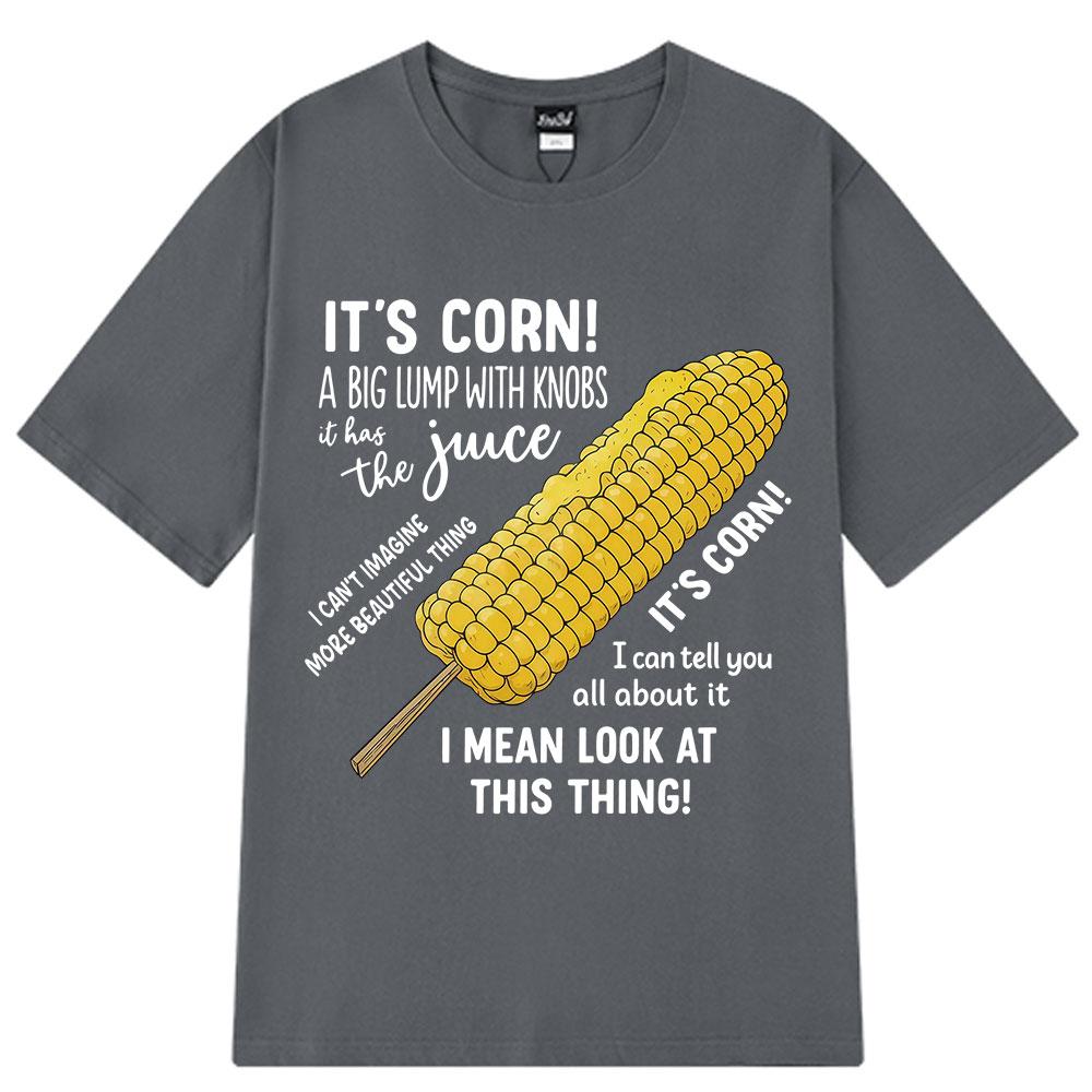 Es ist Mais Viral Maislied Lustiges Meme T-Shirt Herren Damen Mode T-Shirt Kurzarm Baumwolle Lässig Hip-Hop T-Shirt Streetwear Oberteil
