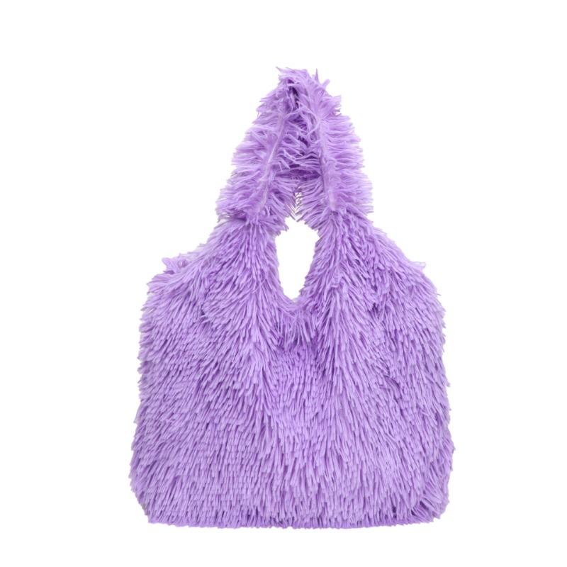 Plush Bag Girl Solid Color Portable Underarm Bag Autumn New Popular Fashion Versatile Women's Bag