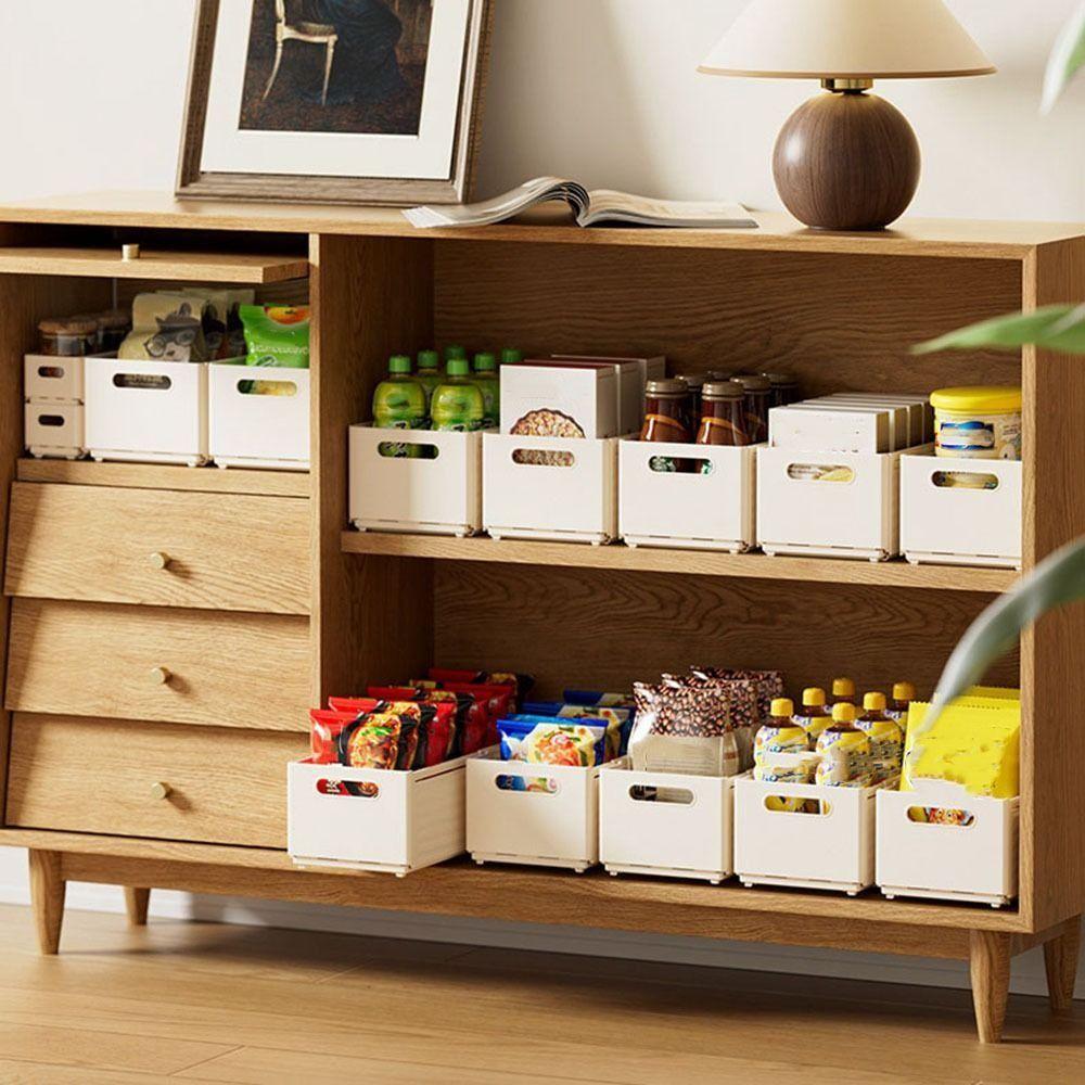 Plastic Expandable Storage Box Stackable Food Storage Container Bathroom