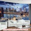 Brooklyn Bridge NYC Night View Tapestry Cityscape Wall Decor for Bedroom