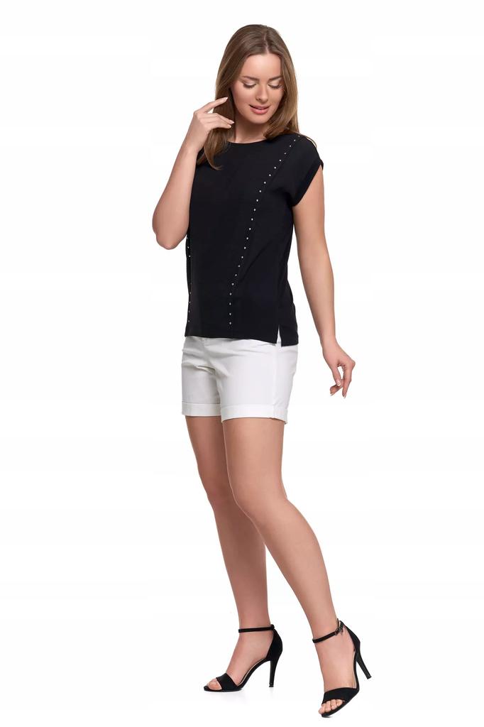 Women's Blouse with Decorative Rhinestones Elegant Comfortable Stylish MORAJ S BLACK