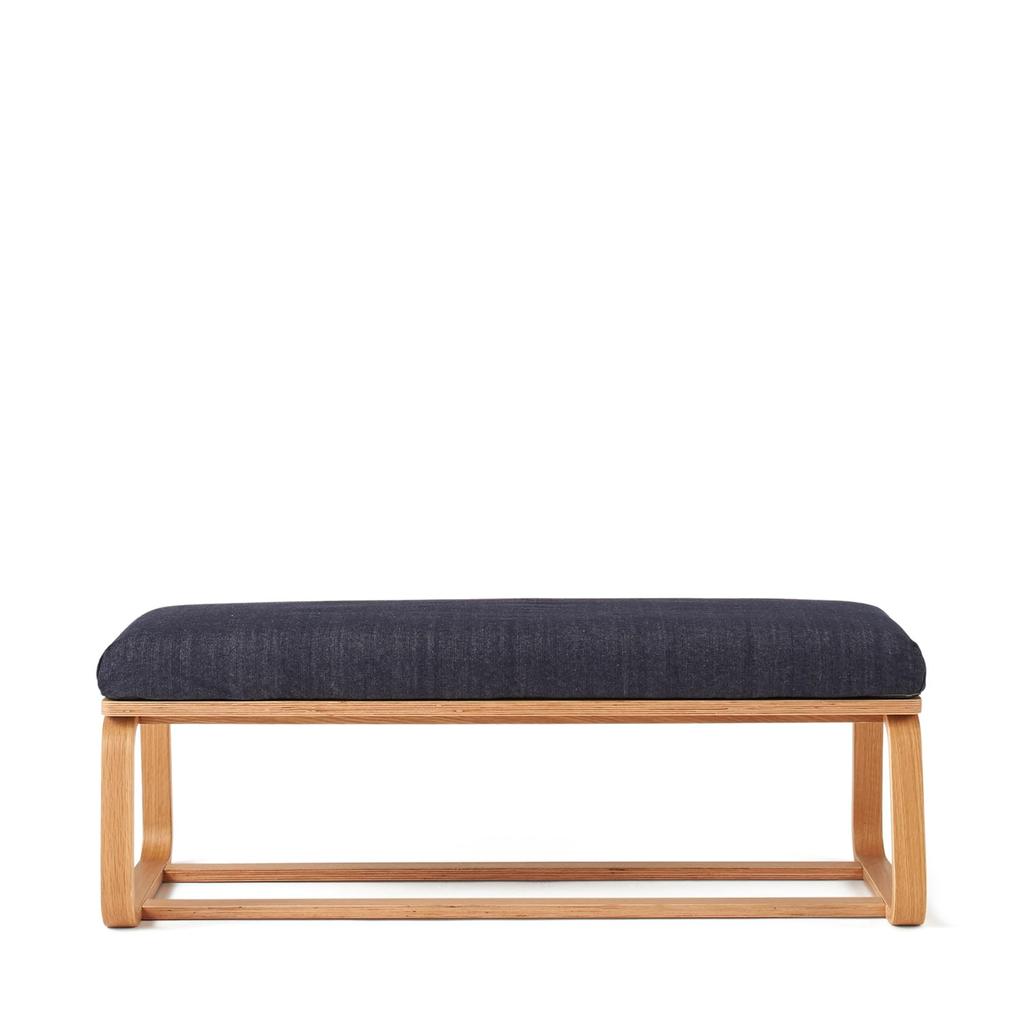 MUJI Bench Cover for Living Room or Dining Room, Cotton Denim, Navy, KB493A2A