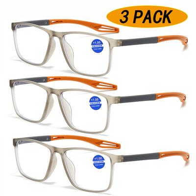 3 Pack Fashion Reading Glasses for Middle Aged Elderly Ultra Light Anti Blue Light Presbyopia Glasses