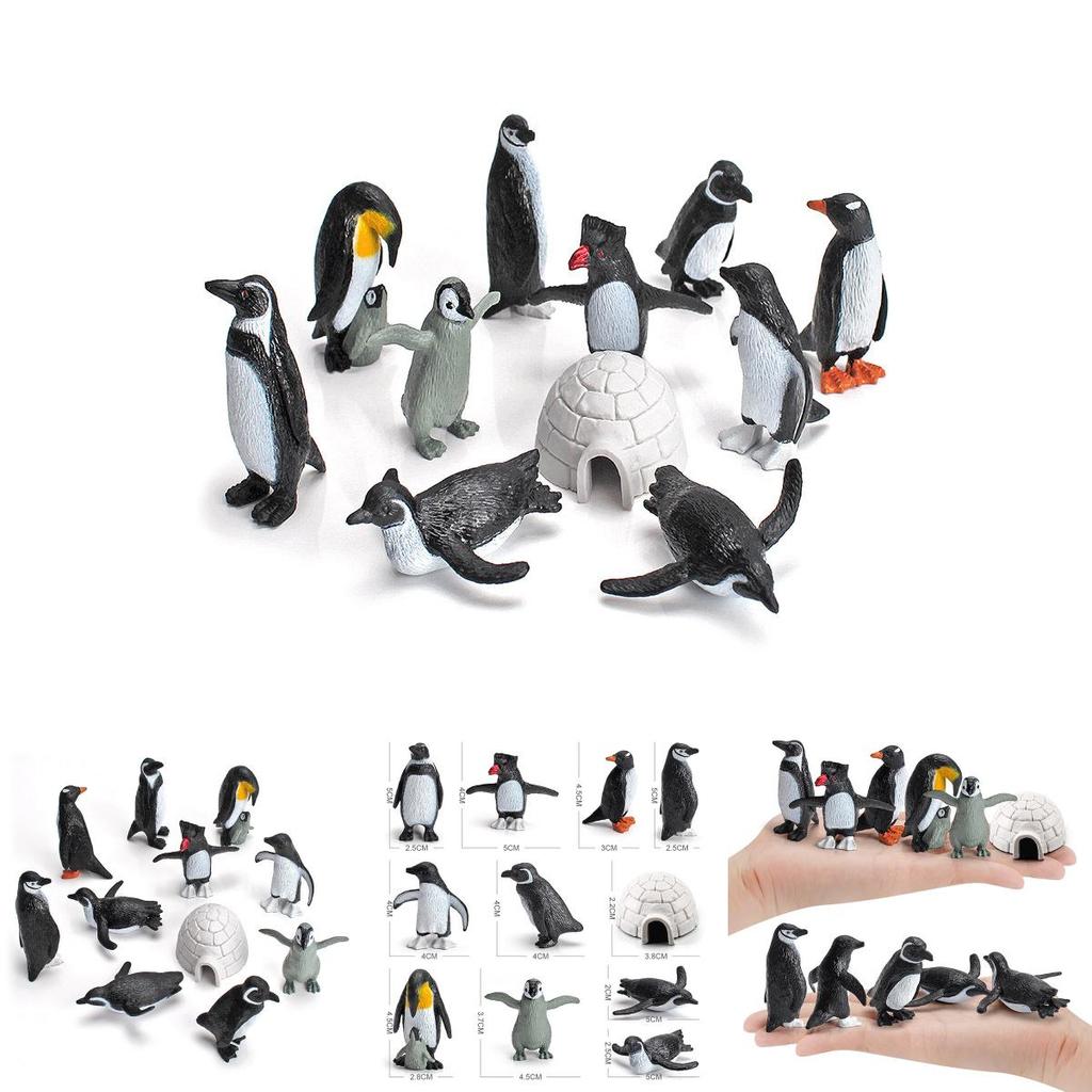 Miniatur-Pinguin-Modellset, PVC-Sammelfiguren für arktische Dekoration