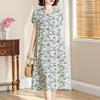 Vintage Long Dresses for Women Short Sleeve Elegant Plus Size Dress Loose Summer Clothes