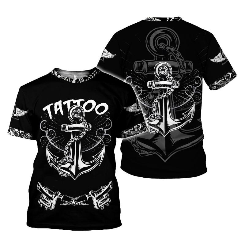 

Новая Модная Мужская Футболка с 3D-принтом и Личностью для Любителей Татуировок, Летний Мужской Женский Оверсайз Уличный Топ 6XL