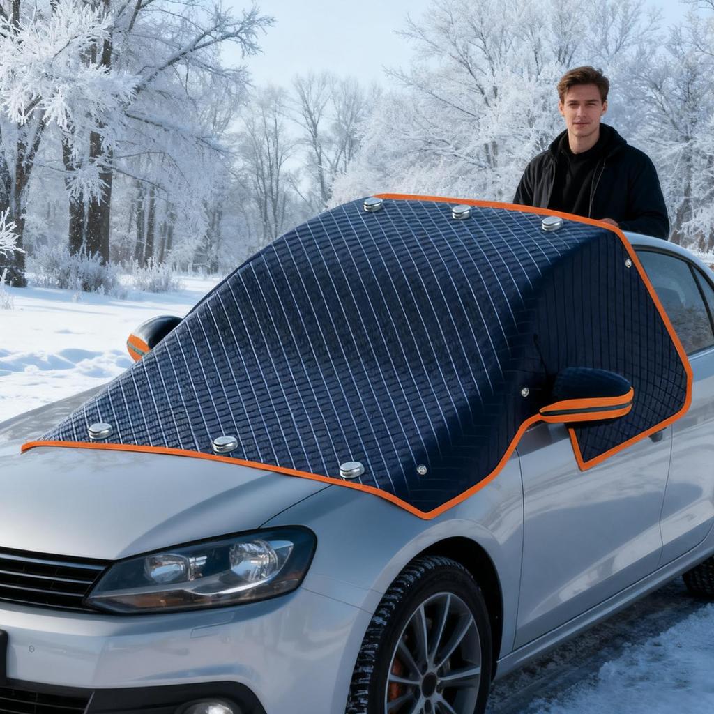 Kryt čelního skla pro led a sníh Vodotěsný Reflexní chránič Kryt čelního skla auta na mráz Vnitřní Venkovní SUV Automobilový