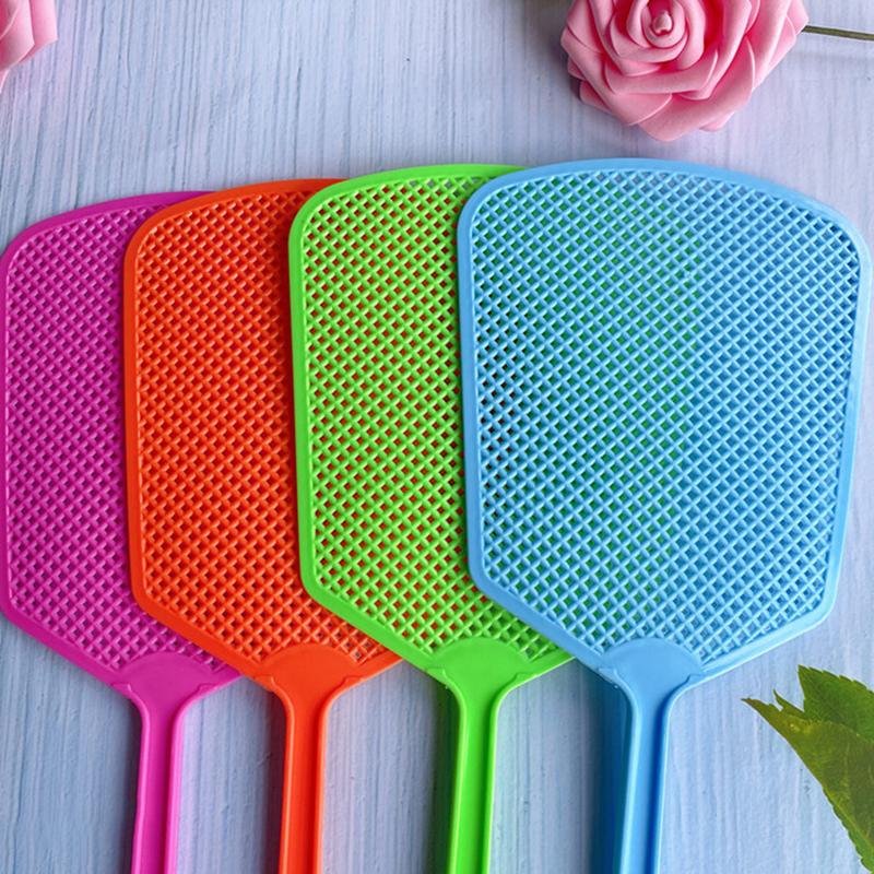 Plastic Fly Swatter For Household Use, Thick And Extended Handle, Large Size, Manual, Durable Fly And Mosquito Swatter