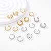 18K Gold Irregular Stainless Steel and Titanium Ear Clip Earrings for Women