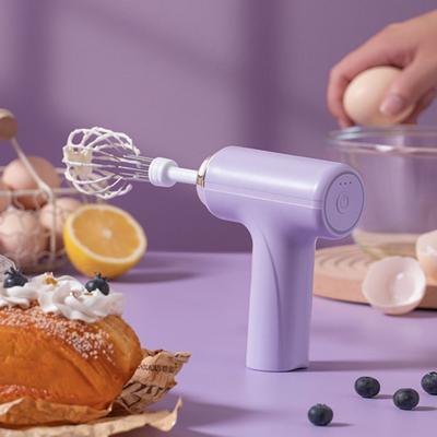 Fouet à œufs électrique sans fil portable facile à nettoyer, tête de fouet remplaçable, batteur à crème rechargeable, mélangeur à œufs 3 vitesses, cuisine