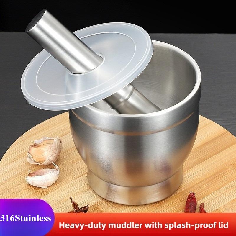 316 Stainless Steel Handmade Kitchen Garlic Grinder, A Mortar for Making Garlic Sauce, Very Suitable for Household Use