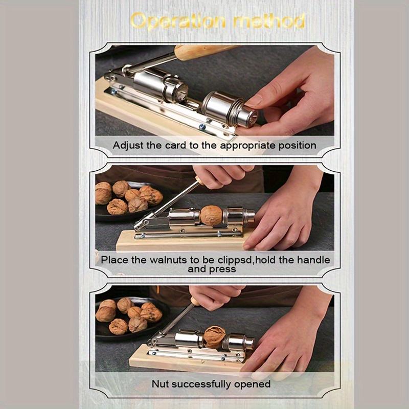 Heavy Duty Stainless Steel Nut Cracker with Efficient Lever Mechanism Powerful Crushing Mechanism for Walnuts,Hazelnuts,Almonds,Christmas Gifts
