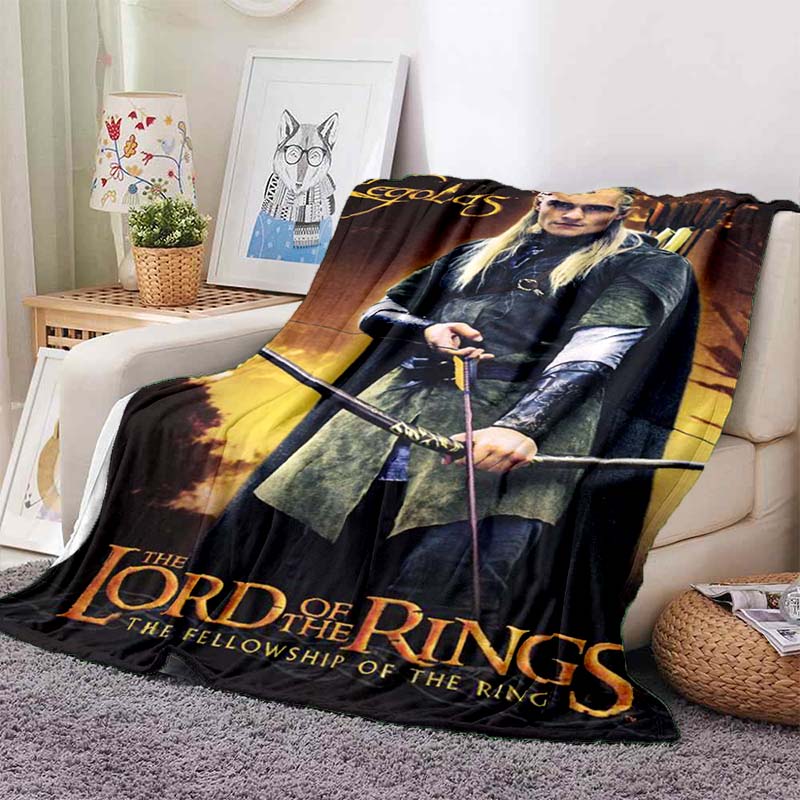 L-Lord of the Rings Movie Print Flannel Blanket Soft Warm Throw For Sofa Bedroom Home Decor Fantasy Film Fan Birthday Present