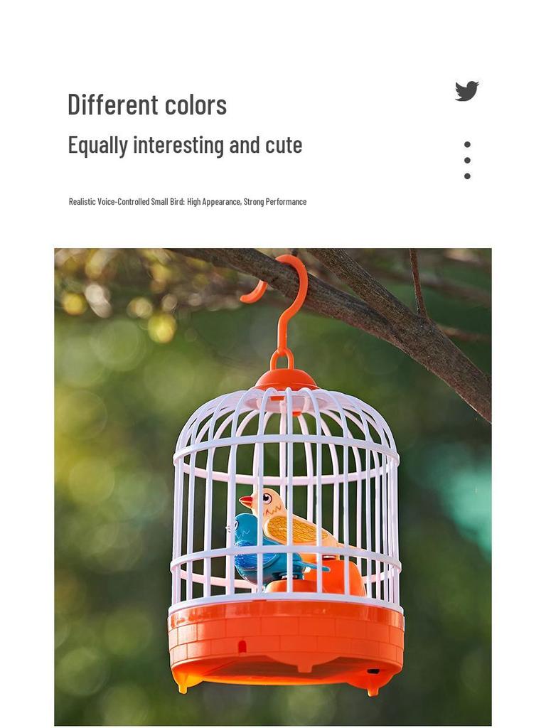 Voice-Controlled Talking Bird Toy with Simulated Birdcage, Repeats & Aids Speech for Kids Aged 1-3
